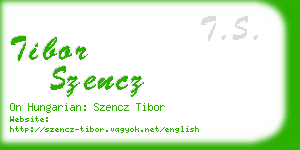 tibor szencz business card